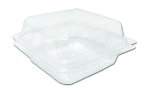 CF660CL PLASTIC 6X6 CONTAINER W/HINGED LID (400/CS) (654272)